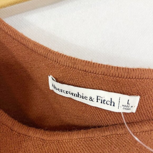 NEW Abercrombie & Fitch Brown Knit One Shoulder Bodycon Mini Dress Size Large - Picture 4 of 7